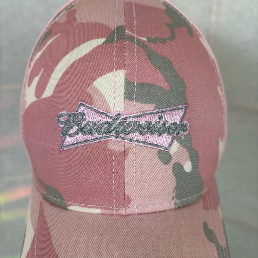 Pink Camo Budweiser Baseball Cap Hat Adjustable Strap